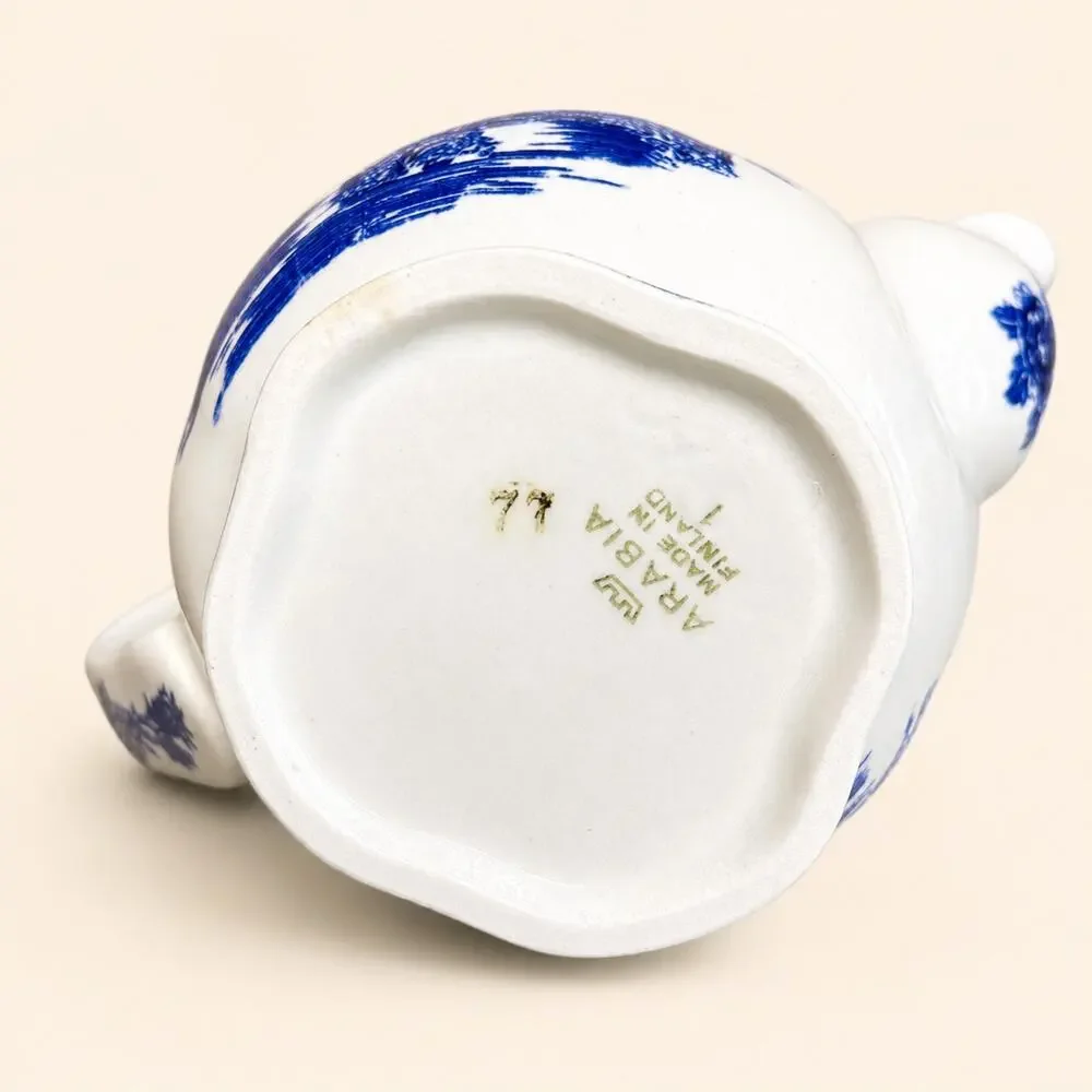Arabia of Finland Vintage Coffee Tea Pot Creamer Blue Castle 1964–1971